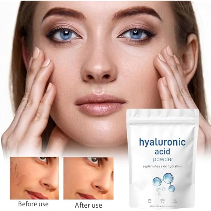 STRBOXONG HYALURONIC ACID POWDER, DIY FACIAL SERUM, LOW MOLECULAR WEIGHT HYALURONIC ACID POWDER, SODIUM HYALURONATE SERUM, SKIN HYDRATION CARE FORMULA, FOR SMOOTHS ALL SKIN TYPES - Image 2